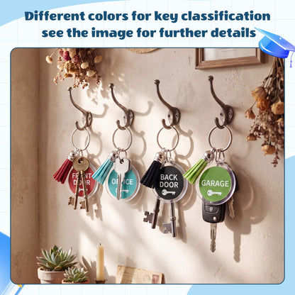 Yaomiao 50 Set Acrylic Photo Frame Keychain with Tassels, Custom Insert Photo Keyring Clear Blank Picture Keyring (Round)
