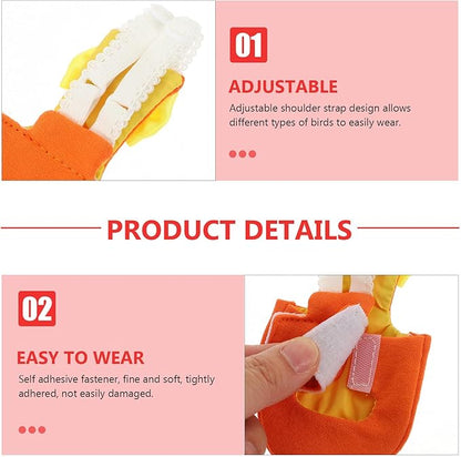 DOITOOL Parrot Flight Suit Diaper Bird Clothing Liner Orange Small Size Outdoor Conure Parakeet Diapers for Large Birds