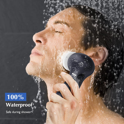 COSLUS Facial Cleansing Brush Silicone Face Scrubber: 2 in1 FBS-D Electric Exfoliating Massage Device Waterproof Deep Cleaning Exfoliation Rotating Spa Machine - Electronic Skin Care Wash Clean System