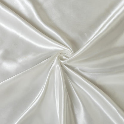 Satin Fabric by The Yard ，60 Inch Wide ，Soft Charmeuse Silk Satin Fabrics for Sewing,Wedding Dress,DIY Craftings, Costumes,Draping,Table Runner,Cloth Napkins (Ivory White, 3yard)