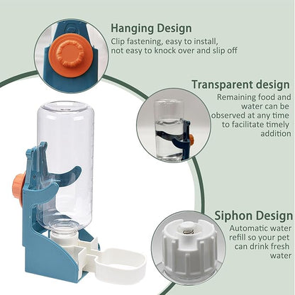 Automatic Bird Feeder for Cage, No Mess Automatic Bird Feeder Water Dispenser Set Acrylic Parrot Food Container Drinker Cage Accessories for Small Birds Canary Parakeet Finch Cockatiel Lovebirds