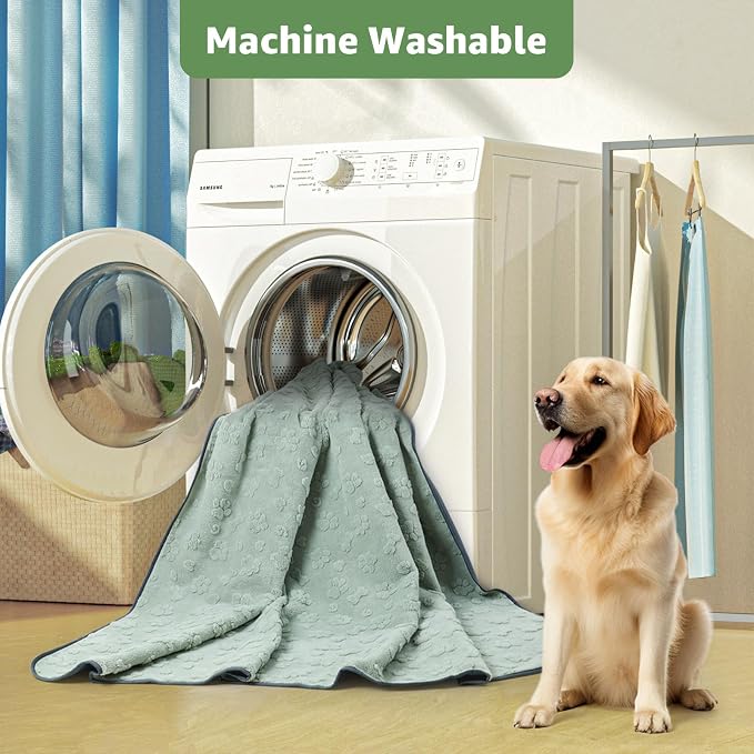 LOOBANI Washable Pee Pads for Dogs: 4 Pack Super Absorbent Reusable Puppy Pads, Leakproof and Waterproof Dog Training Pads Whelping Pads for Potty, Floor, Crate, Couch, Bed and Travel, 30"x34"