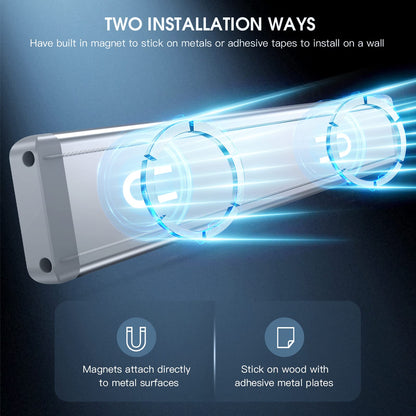 MCGOR 10inch Under Cabinet Lighting, 2 Pack Rechargeable Motion Sensor Light Indoor, 5 Levels Dimmable Magnetic Closet Lights, Wireless Under Counter Lights for Kitchen, Stairs