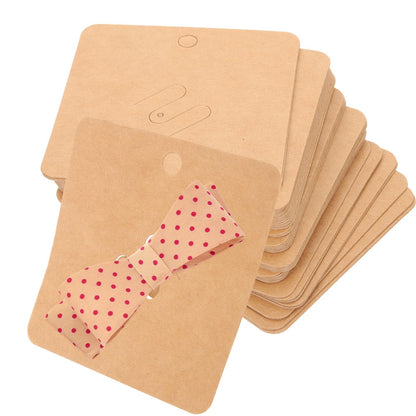 TEHAUX 200pcs Brooch Display Cards for Pins, Hair Clip Display Cards with Pre-Cut Hole, Brown Kraft Paper Earring Cards for Jewelry Hair Accessories Bow Display Organizing and Retail, 2.76X2.76inch