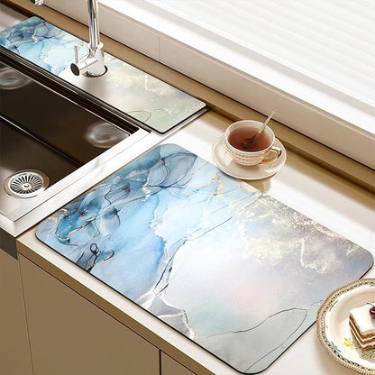 19.5" x 12" Dish Drying Mat & 24" x 5.5" Sink Splash Guard, Super Absorbent