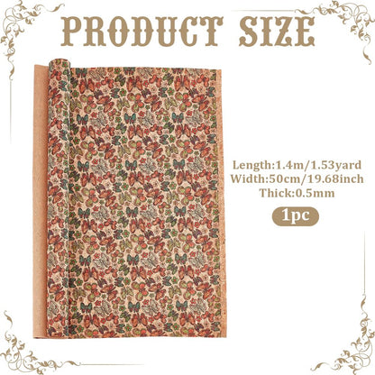 PH PandaHall Cork Fabric 55x19.7 Inch Butterfly Pattern Soft Cork Sheets Retro Style Thin Corks for Bag Making Sewing Faux Leather for Wood Craft DIY Projects Scrapbooking