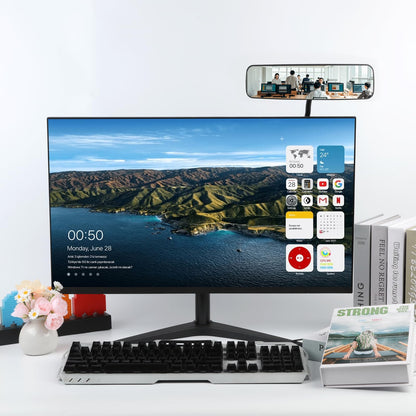 YCQDDA Cubicle Mirror to See Behind You – Adjustable Monitor Rear View Mirror for Office Desk, Personal Security & Privacy, Fits PC Monitors or Cubicle Walls