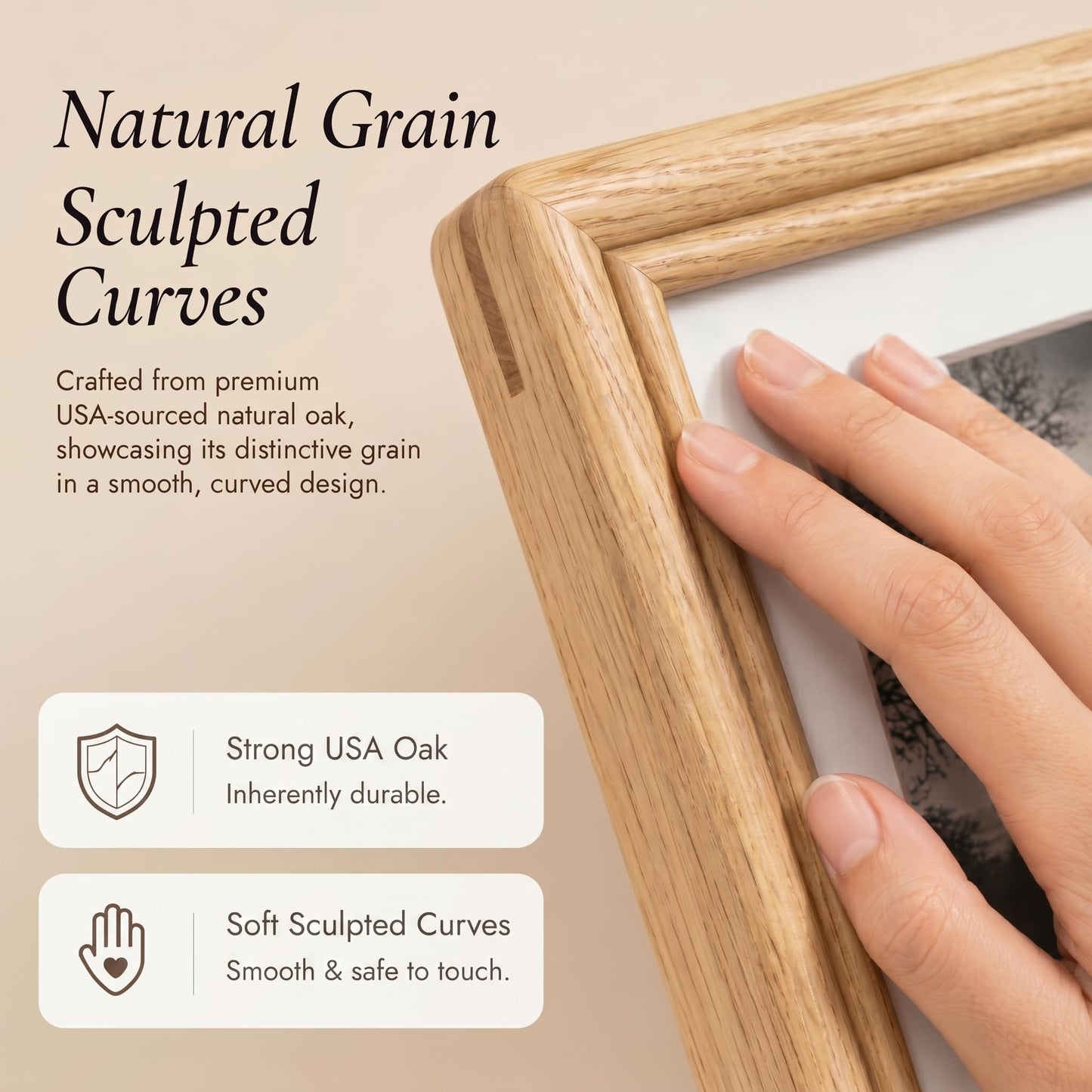 KovaScape Picture Frames,11 x 14 Picture Frame,Solid Oak Wood Picture Frame,11x14 Photo Frame with High Tempered Glass,11 by 14 Wooden Frame Matted to 8x10 Photo for Wall & Tabletop Display,1 Pack