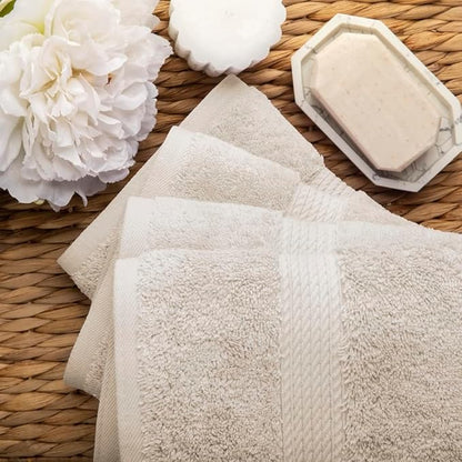 SUPERIOR Egyptian Cotton Pile Hand Towel Set of 4, Ultra Soft Luxury Towels