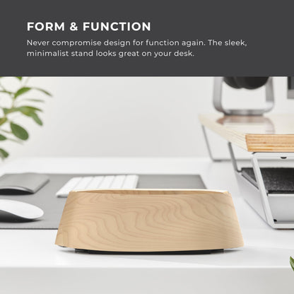 HumanCentric Vertical Laptop Stand in Maple Wood, Upright Adjustable Holder and Dock, Laptop Vertical Stand Fits MacBook Pro and Other Laptops .5" to 1.5", Clamshell Compatible