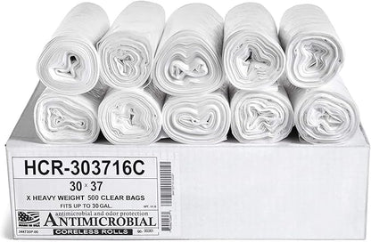 Aluf Plastics High Density Trash Bags, 30 Gallon, 16 Micron,