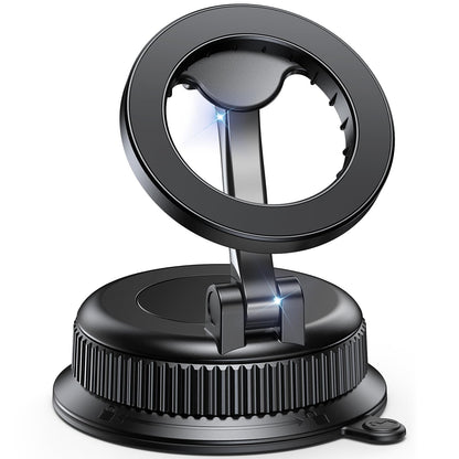 BOSILLEY Magnetic Car Phone Holder for MagSafe, Strong Suction Cup Car Phone Mount for Dashboard & Windshield, 360° Rotatable & Foldable, Adjustable Cell Phone Holder for Car, Fits iPhone 12–17 Series