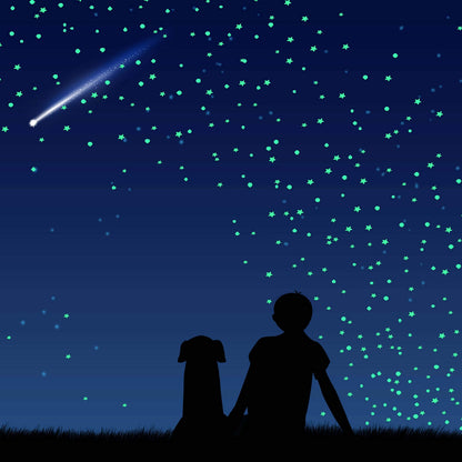 1230 PCS Glow in The Dark Stars Wall Stickers, 3D Adhesive Dots Decor Starry Sky Decor for Kids Bedroom or Birthday Gift,Beautiful Wall Decals (Green)
