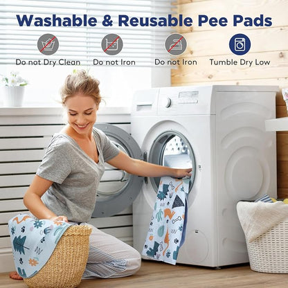 Washable Pee Pads for Dogs, 2 Pack Large 48"x48" Super Absorbent Reusable Pads for Dog Training Pads, 100% Waterproof Non-Slip Pee Pads Whelping Pads Dog Playpen Pads Crate Mat Bed Pads Dog Products
