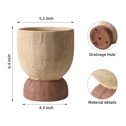 DREAMLOOM Terracotta Planter for Plant Flowers, 6.4Inch Terracotta Pots for Succulents, Bonsai, Fairy Gardens, Herbs, Terra Cotta Color (Light Terracotta)