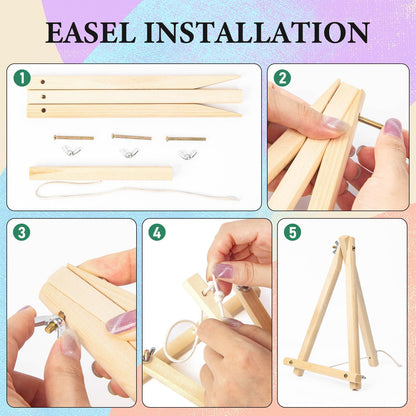 4 Pack Framed Paint by Numbers Kit for Adults with Wooden Easel, Cocktail Paint by Numbers with Frame for Beginner, Retro Cocktail Adult Paints by Number Kits on Canvas Framed for Wall Decor 8 x 12 In
