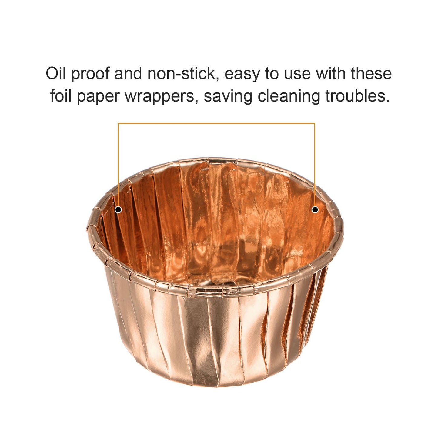 HARFINGTON Champagne Gold Cupcake Cups, 100pcs Aluminum Foil 3.5oz Standard Cupcake Liners Cupcake Baking Cups for Birthday Party Supplies Weddings Decorations