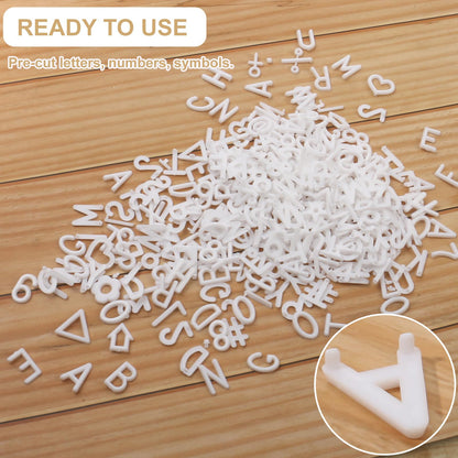 Letters for Letter Board Letters Only, 1 inch White Message Board Letters Felt Letter Board Sign Accessories (378 pcs), 1” Pre Cut Plastic Letterboard Letters Numbers Changeable Menu Board Replacement