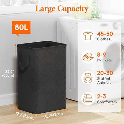Lifewit 80L Large Tall Laundry Hamper, Collapsible Laundry Basket