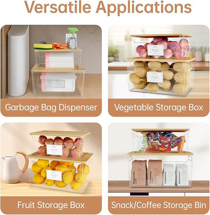 2 Pack Trash Bag Holder Under Sink Stackable, Plastic Garbage Dispenser