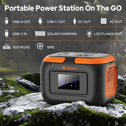 Portable Power Station 120W, Power Bank with AC Outlet, Portable Generator 97.6Wh External Battery Power Pack with USB C Input for Camping Home Van Life Adventure Backup