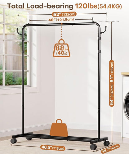 Homde Heavy Duty Clothes Rack: 120lb Standing Garment Storage