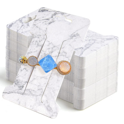 Mototo 200 PCS Hair Clip Bow Display Cards Hair Barrettes Jewelry Display Holder Rectangle Paper Cardboard for Hair Accessories Display and Organizing, 4 x 2-1/2 Inches (Marble Stripe)