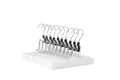 Amazon Basics Wooden Pants Hangers Closet Organizer, White, 10-Pack