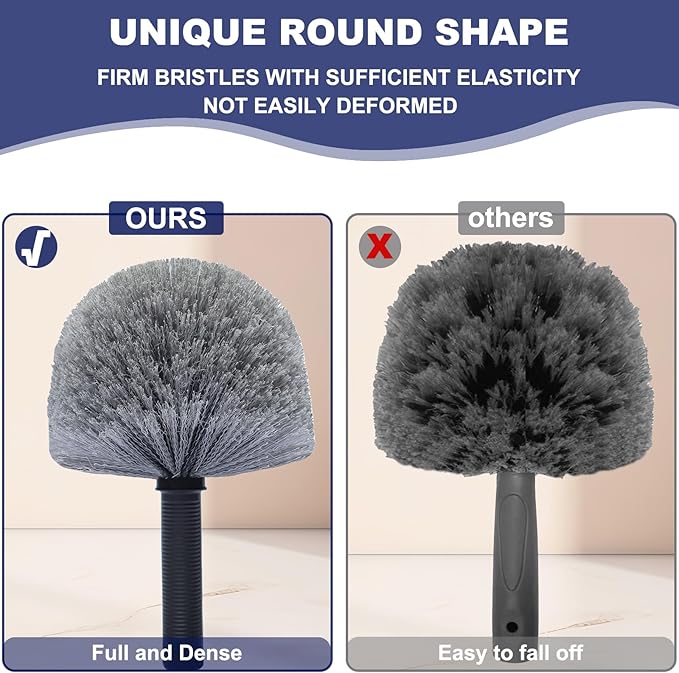 Grey Corner Cobweb Duster Head Brush