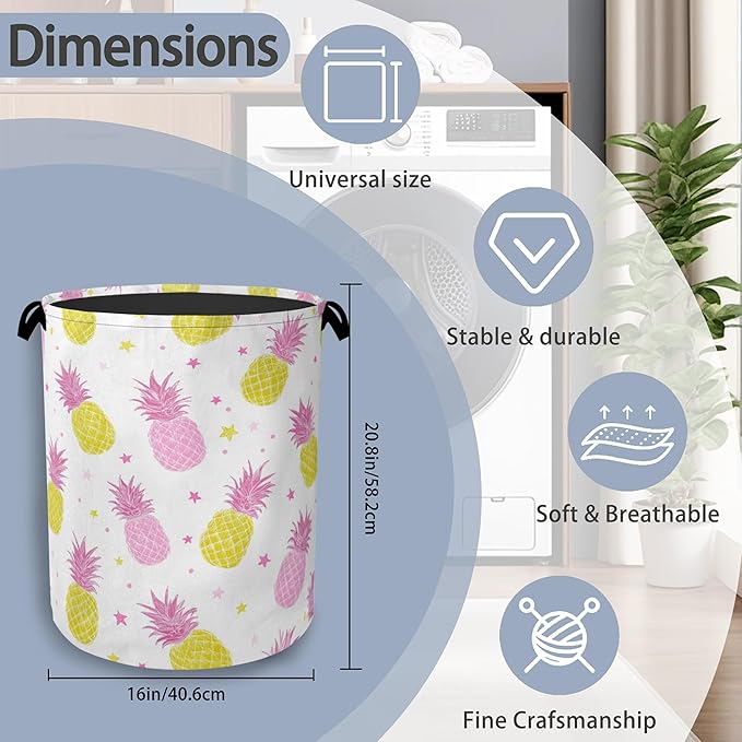 Pineapple Tropical Laundry Hamper, Dirty Clothes Laundry Basket