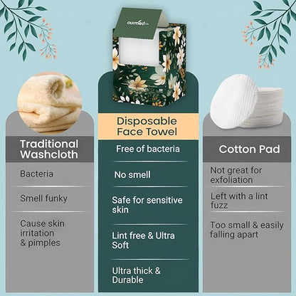 Ourmed Life Face Towels, Lint- free Face Wipes