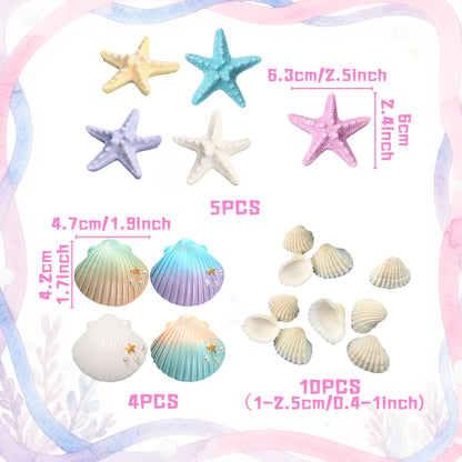 JeVenis Sea Shells Cake Decor Sea Ocean Party Favor Supplies Under the Sea Ocean Cake Decorations for Sea Ocean Theme Baby Shower Birthday Party