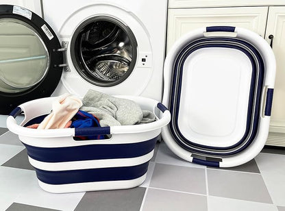 SAMMART 40L Set of 2 Collapsible Plastic Laundry Hamper