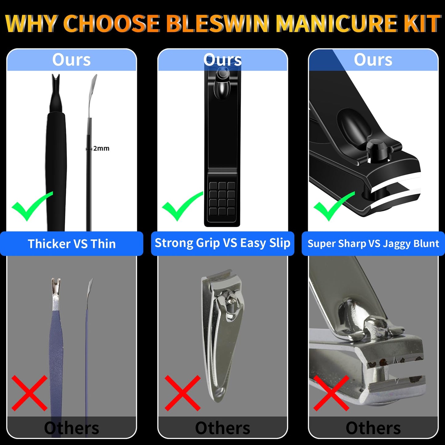 Manicure Set 16Pcs Professional Stainless Steel Pedicure Kit Mens Grooming Kit Fingernail & Toenail Clippers Set Manicure Kit with Luxurious Travel Bag, Sharp Nail Scissors and Clipper (Purple)