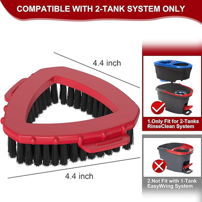 Replacement Scrub Brush for O-Cedar 2-Tank System, 4.4" Triangular Spin Mop