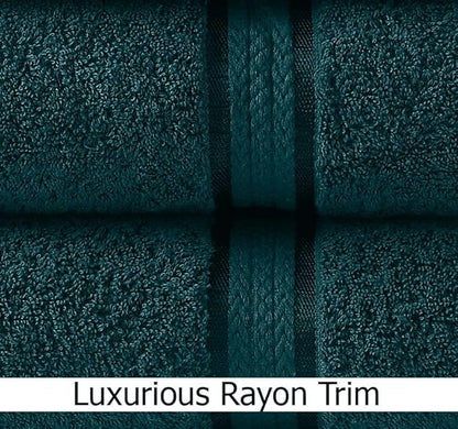 Cotton Craft Ultra Soft 6 Pack Hand Towels 16x28 Teal Weighs 6 Ounces Each