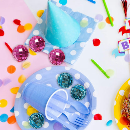 iXizcift 30 Pcs Cake Topper Balls - Blue & Pink Plastic Cake Decorations | Suitable for Birthdays, Weddings, Baby Showers, Cupcakes & Dessert Decor