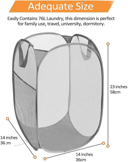 2 Pcs Durable Collapsible Laundry Baskets