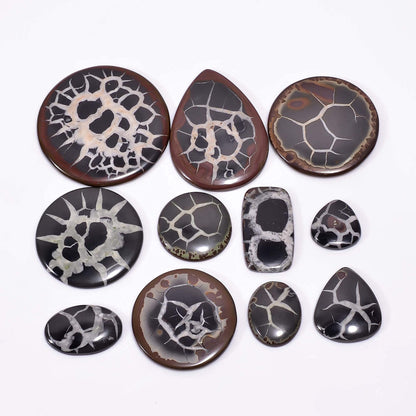 GEMKORA™ 100 carats Natural Mud Fossil Septarian Gemstone Cabochons Wholesale Lot, Jewelry Making Loose Gemstones Supply, Minreal, DIY, Wire Wrapping, Healing Crystals, Bulk Gemstone Deal 3 to 4pcs