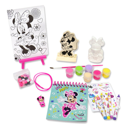 Disney Junior Minnie Mouse 5 in 1 Creativity Tub, 50-Piece Paint and Color Preschool Arts and Crafts Activity Set