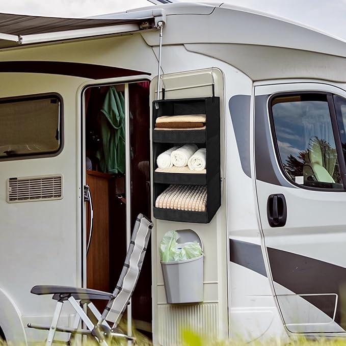 GRANNY SAYS 3-Shelf Hanging Closet Organizer, Collapsible Closet Hanging Shelves