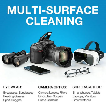 SmoTecQ Glasses Cleaner Kit – Alcohol-Free, Plant-Based Spray + Ultra-Soft
