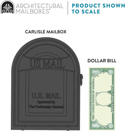 Architectural Mailboxes 8760B-10 Carlisle Postmount Mailbox, Medium, Black