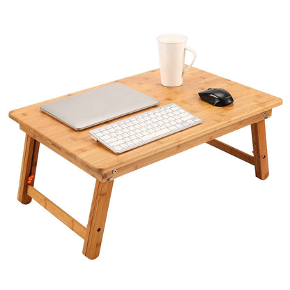 Large Size Laptop Tray Desk Nnewvante 25.6x17.7in Bamboo Floor Desk Low Table Bed Tray Table,Foldable Adjustable Study Writing Gaming Breakfast Serving Floor Table Support 18in Laptop w' 4 Leg Lock