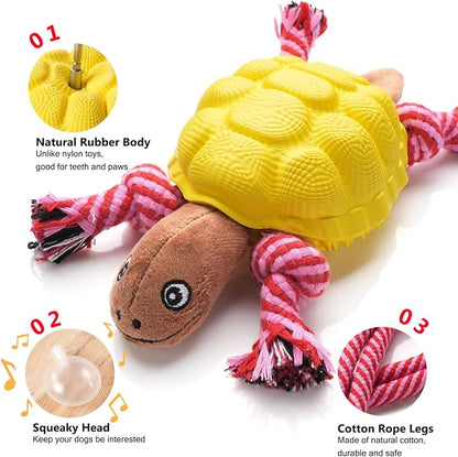 Sedioso Multifunctional Rubber Dog Chew Toy for Middle, Large Dogs - Food Dispensing Puzzle Toy, Aggressive Chewer, Yellow