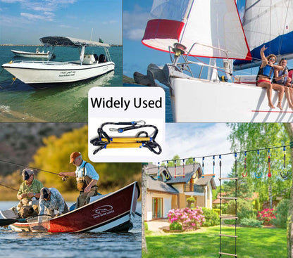 Boat Rope Ladder, 5 Step Heavy Duty 400Lbs Strength Rope Ladder for Inflatable Boat, Fishing Boat, Kayak, Motorboat, Canoeing,
