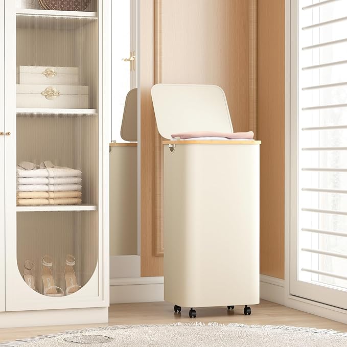 Yecaye 100L Large Capacity Laundry Hamper – Foldable Rolling Laundry Basket