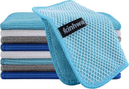 KinHwa Kitchen Washcloths for Dishes Absorbent Microfiber Dish Cloths Quick Dry