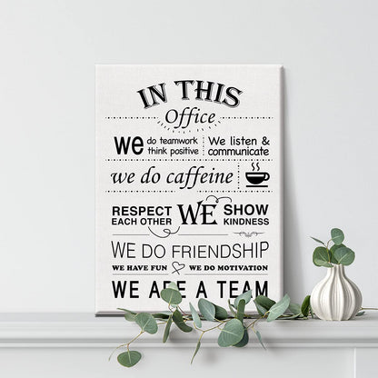 Inspirational Office Wall Art in This Office Quote Canvas Painting Prints for Wall Decor Framed Motivational Artwork Gifts(12x15 Inch)