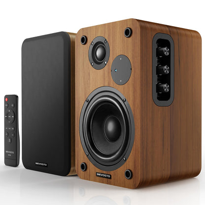 Active Bookshelf Speakers 36W RMS - BT 5.4 Wireless Speaker with 5 Inch Woofer, Silk Dome Tweeter PC Speakers - USB Digital Audio Studio Monitors Bass & Treble Adjust AUX Input for Record Player TV